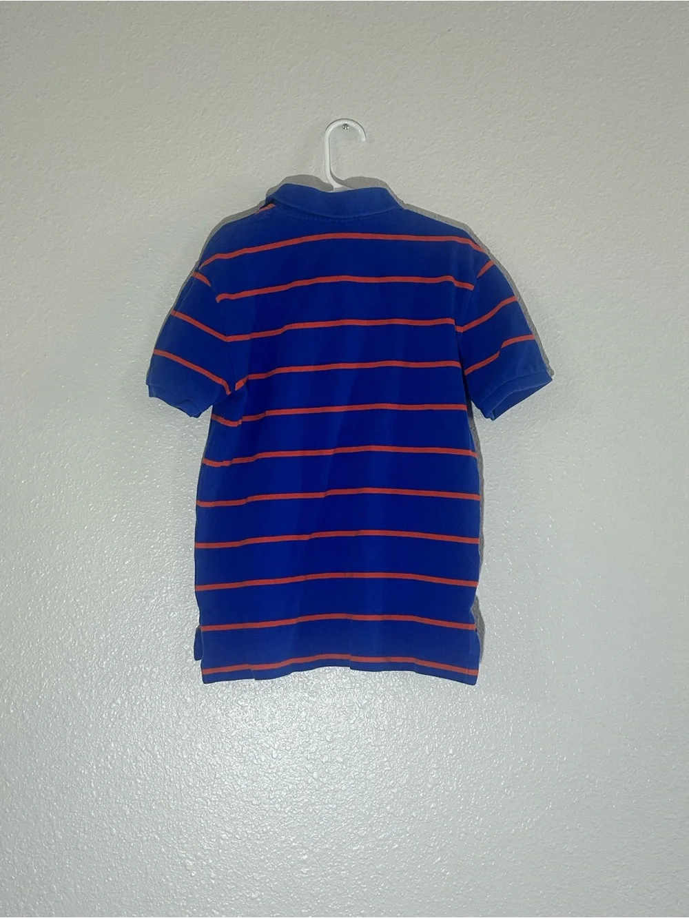 Boys Polo Ralph Lauren Blue Orange Striped Mesh Polo Shirt Short Sleeve